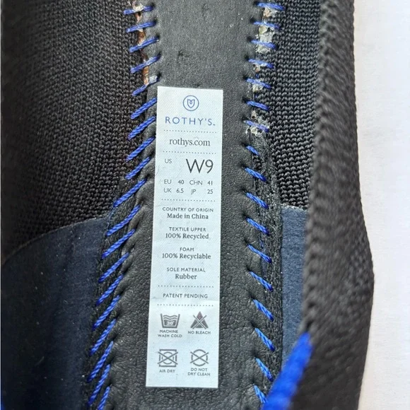 Rothy's The Point Black Size 9 Authentic with Insoles - Picture 7 of 12